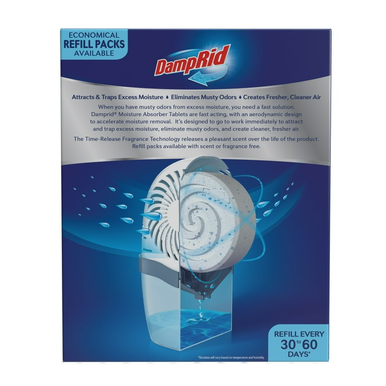 2 pack) DampRid Reusable Moisture Absorber with Drop-In
