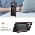 thumbnail image 2 of Case Compatible with Samsung S24 Ultra Wallet Case, Premium Leather 2 in 1 Detachable Wallet Card Holder Kickstand Magnetic Wireless Charging Protective Cover for Samsung Galaxy S24 Ultra, Black, 2 of 15
