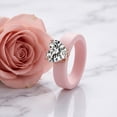 thumbnail image 4 of Flydeer Silicone Rings for Women Heart Cut Solitaire Promise Engagement Ring 5A CZ Pink Stackable Wedding Band Size 9, 4 of 9