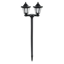 PRINxy Outdoor Post Lights Waterproof,Wall Lamp Outdoor,Decorative Floor Lamp Vintage For Patio,Garden,Backyard,Front/Back Door,Two Post Headlights Solar Floor Lamps Black
