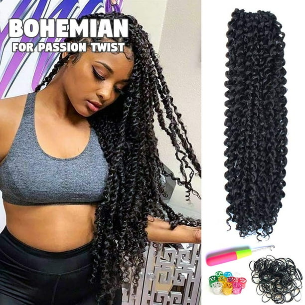 6pcs passion twist hair 18 inch long bohemian braids for passion twist  crochet braiding hair synthetic fiber natural hair extension18 1b