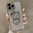 thumbnail image 4 of Bling Glitter Flow Sand Kitty Cat Funda Para iphone 14 13 12 Pro MAX 14 7 8 Plus XR X XS Luxury 6D Plating Casing Silicona Suave Brillante Lente Proteger Cubierta, 4 of 4