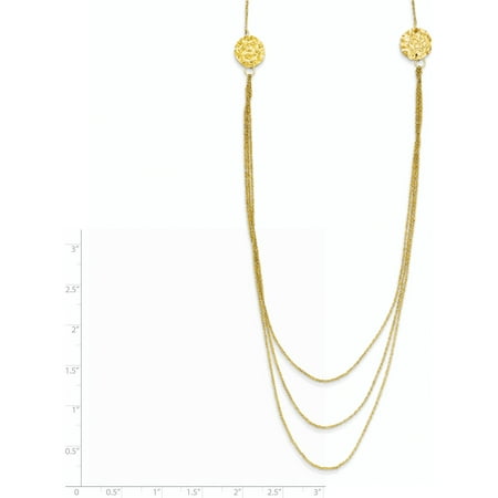 layer chain gold 2in circles ropa 14k ext texture necklace yellow side
