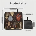 thumbnail image 3 of Retro Bones Organs Skull Foldable Seat Cushion for Bleachers, Stadium Seats, Camping & Outdoor Events, Portable Lightweight Pad with Carabiner, 3 of 6