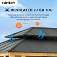 thumbnail image 4 of Sunjoy 12 ft. x 16 ft. Cedar Framed Gazebo with Steel Hardtop, 4 of 9