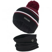 Island Green Knitted Hat and Neck Warmer Box Set - Black/Red