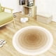 thumbnail image 4 of Alfombra redonda naranja de 60 cm para sala de estar, sofá de viento crema, mesa de café, dormitorio, cabecero, estudio, cojín insonorizante para el suelo, 4 of 6