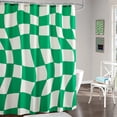 thumbnail image 4 of Black＆White Groovy Checkerboard Shower Curtain 70s Retro Abstract Geometric Psychedelic Wavy Aesthetic Bathroom Curtains, 4 of 6