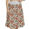thumbnail image 1 of Women's Skull Doodle Style Funny Bones A-line Printed Skirt Casual Wear, 2XL, Vermilion Tan Black, by Ambesonne, 1 of 6