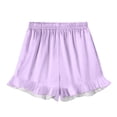thumbnail image 5 of POIUYTR Girls 3 Piece Lounge Sets Casual Short Sleeve Button Shirts Striped Shorts and Pants Kids Loose PJs Sets, 5 of 6