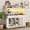 White, variant on Blotout 55"Wide Kitchen Pantry Cabinet with LED Lights,Charging Station,2 Drawers,Open Shelves