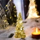 thumbnail image 5 of Herunwer Mercury Glass Christmas Tree Silver Plate Glass Figurines, Silver Finish Light up Christmas Tree Ornaments Holiday Table Centerpiece Tabletop, 5 of 6