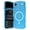 Blue, variant on Magnetic Case for iPhone Air, Compatible with MagSafe, Magnetic Clear Curly Wavy Frame Wave Sparkly Bling Glitter Transparent TPU PC Girls Women Case for iPhone Air, Silver