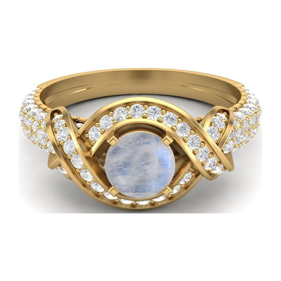 Estate Ring 6MM Round Rainbow 925 Sterling Silver Gold Vermeil Women Valentines Day Gifts Ring