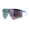 thumbnail image 5 of Xloop Boys Child Size MTB Shield Color Mirror Rimless Plastic Sport Sunglasses [Lavender - Lavender Mirror], 5 of 7