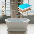thumbnail image 6 of ANGELES HOME 59" Acrylic Freestanding Bathtub, Soaking White Bathtub with White Drain and Integrated Slotted Overflow Included, Glossy White, 6 of 15