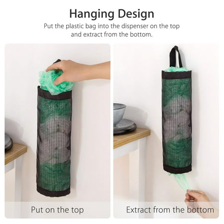 Plastic Bag Holder, PASEO Mesh Hanging Storage Dispensers, Foldable