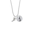 thumbnail image 2 of Delight Jewelry Silvertone Winged Shoe - Mascot Silvertone Script Initial Disc - J - Charm Necklace, 20"+3", 2 of 4