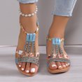 thumbnail image 3 of Summer New Arrival Korean Style Fashionable Fish Beak Set Feet Wedge Heel Fashionable Casual Large Size Bohemian Rhinestone  Sandals, 3 of 7