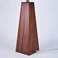 thumbnail image 6 of 26" Modern Wood Table Lamp With Oatmeal Linen Shade, Brown Wood Base, E26 Socket, ON/OFF Switch, Aesthetic, Minimalist Bedside Accent Lamp(Bulbs Not Included), 6 of 7