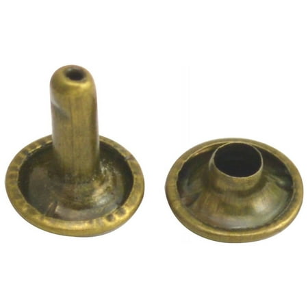 

Fenggtonqii Bronze Double Cap Leather Rivets Tubular Metal Studs Cap 10mm and Post 10mm Pack of 100 Sets