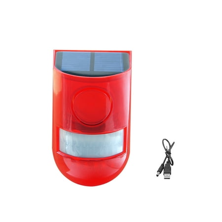 

Solar Powered Alarm Light Motion Sensor Rechargeable Waterproof Sound Light Security Alert