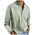 thumbnail image 2 of Blmnix Shirt for Men Big And Tall Work Shirts Guide Shirt Long Sleeve Green Collared Polo T Shirts for Men,L, 2 of 6