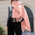 thumbnail image 2 of Womens Scarf Fashion Accessories Women's Winter Solid Color Tassel Shawl Warm Scarf, 2 of 4