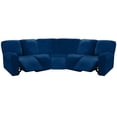 thumbnail image 1 of Funda para muebles ULTICOR, 7 piezas, en forma de L, terciopelo azul marino, 1 of 6