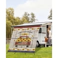 thumbnail image 4 of 4th of July RV Awning Sun Shade Screen 9'X7' Sunflower Truck Mesh Sunscreen Red Blue Stripes Wood Grain Awning Shade Screen with Zipper UV Blocker Completed Kits for RV Motorhome Camper, 4 of 7