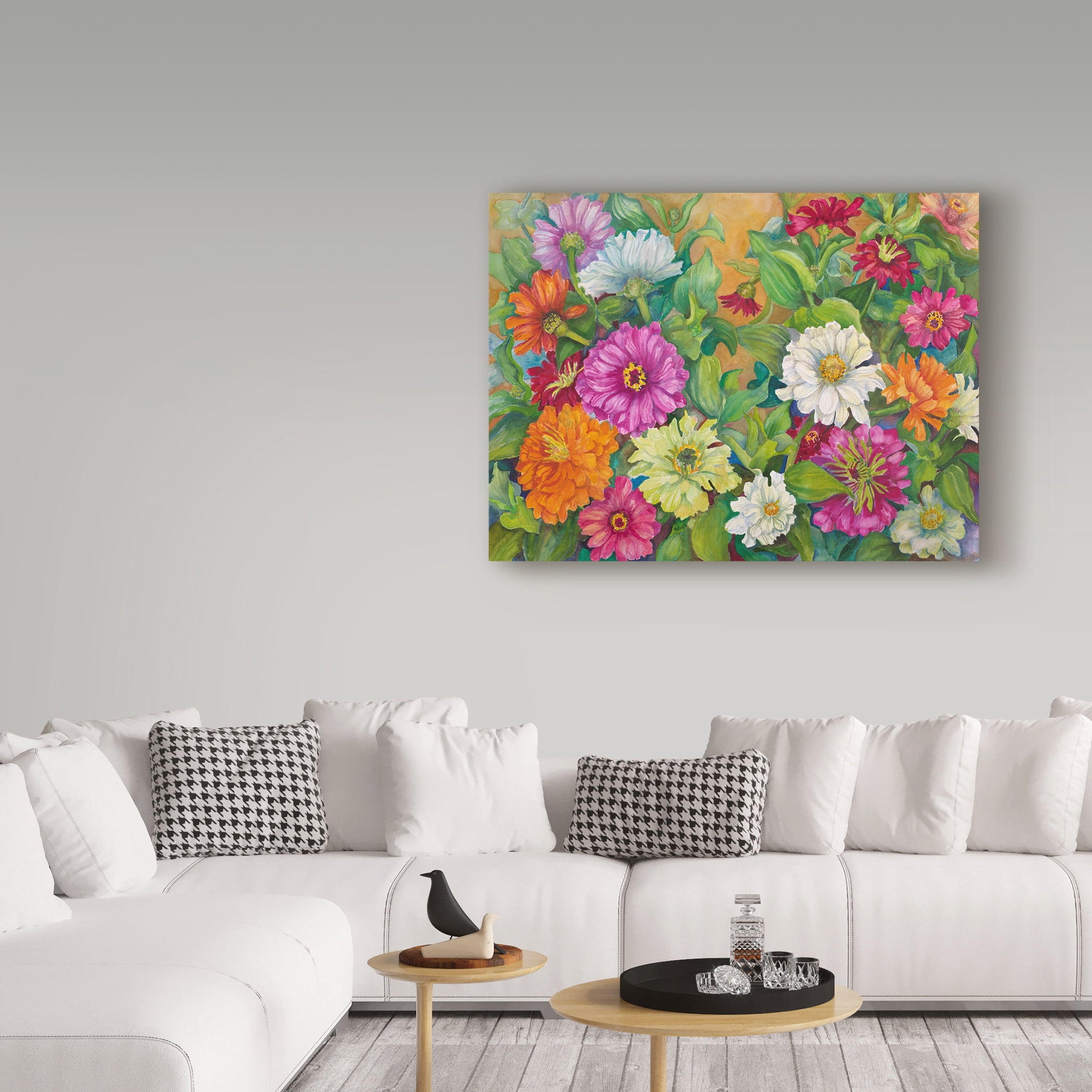 Trademark Fine Art 'Zinnias Palette Of Color' Canvas Art by Joanne Porter