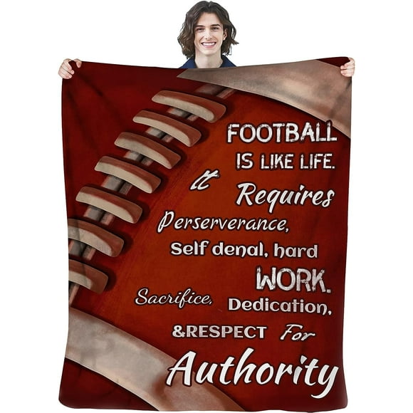 LHSHID American Football Plush Fleece Bed Blanket Lightweight Comfy Reversible Flannel Blanket Ultra Soft Warm Blanket Throw American Football Lover Gift 60x80in