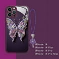 thumbnail image 1 of Luxury Flat Butterfly Pattern Phone Cover For iPhone 15 Pro 14 13 12 Pro Max 11 Shockproof Bumper Tempered Glass Hard Back Case LXY, 1 of 7