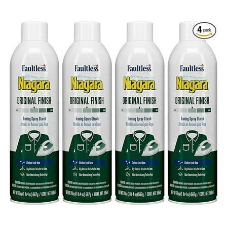 Original Hold Spray Starch for Clothes, Wrinkle Remover & Ironing Aid with Scent, Crisp Finish, No Flaking or Clogging, 20 oz Cans (Pack of 4)