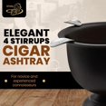 thumbnail image 2 of Stinky Cigar Tall Cigar Ashtray with 4 Stirrups for Indoor & Outdoor Use | Windproof Design with 4.25 inch Deep Bowl for Cigars, Perfect Cigar Accessory for Aficionados & Home Decor - Chocolate Brown, 2 of 14
