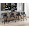 thumbnail image 4 of Guyou 26” Counter Height Bar Stools Set of 2, Modern PU Upholstered Kitchen Island Chairs, Barstools with Back and Footrest for Kitchen Island Pub Restaurant, Grey, 4 of 12