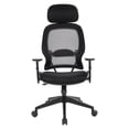 thumbnail image 2 of Scranton & Co Contemporary Fabric Back Office Chair with Headrest in Black, 2 of 6