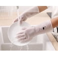 thumbnail image 3 of Guantes de látex de goma impermeables para mujer, para tareas domésticas, utensilios para lavar platos, cocina, limpieza duradera, 3 of 5