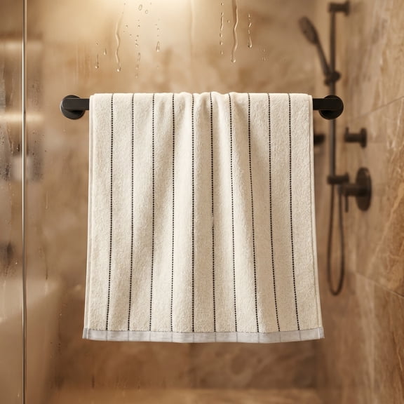 Cotton Hand Towel 13.3 X 28.3 in – Soft Absorbent Quick Dry Bath Towel for Bathroom Kitchen Gym, Beige Purple Fast-Drying Essential, Beige