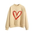 thumbnail image 1 of WEAIXIMIUNG Chandail en Molleton pour Femmes Veste Sans Capuche Imprimé Cœur Pull pour Femmes Chandail en Molleton Imprimé Haut Chandail en Molleton à Manches Longues Blouse Pull Tempérament Blouse Décontractée, 1 of 3