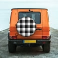 thumbnail image 6 of Naloa White And Black Plaid PVC Leather Spare Tire Wheel Cover for Car Truck SUV Camper Trailer Universal Fit many size15 inch, 6 of 6