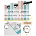 thumbnail image 6 of Aqua Teal Stripe Blackout Curtains 63 Inches Long for Bedroom, Geometric Grey White Vertical Striped Thermal Insulated Room Darkening Black Out Window Curtain Panels Grommet Drapes for Living Room, 6 of 8