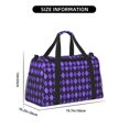 thumbnail image 3 of Balery purple argyle Bolsa de Gimnasio para Mujeres, Bolsa de Viaje con Bolsillo Húmedo, Bolsa de Fin de Semana para Mujeres, Bolsa de Viaje Resistente al Agua, 3 of 7