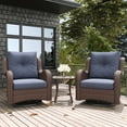 thumbnail image 6 of LayinSun 3 Pieces Outdoor Patio Furniture Set, Rattan Wicker Swivel Rocker Chairs Sets with Swivel Glider Chairs and Coffee Table, 6 of 8
