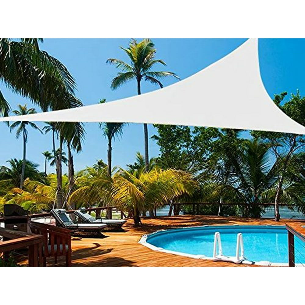 Shatex 10ft White Color Triangle Durable Sun Shade Sail UV Block for Patio and Outdoor