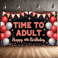 thumbnail image 4 of Glitter Lettering Happy Birthday Banner Balloon Design Celebration Banner Party Backdrop Decoration for 18th Birthday Adult Party Indoor Event, 4 of 7