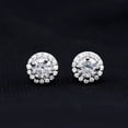 thumbnail image 3 of Rosec Jewels Lab Grown Diamond Halo Earrings - Round Studs Earrings for Women - EF-VS Quality - Ready to Gift, 925 Sterling Silver, 3 of 5