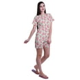 thumbnail image 3 of Moomaya Printed 2 Pieces Pjs For Women T Shirt Shorts Set Sleepwear For Women, 3 of 6