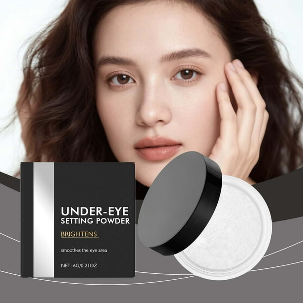Pisexur Belleza Maquillaje Maquillaje iluminador para el contorno de ojos, polvos sueltos de fijación, ligeros y suaves, con poros limpios, adecuados para maquillaje de baspara mujeres y hombres