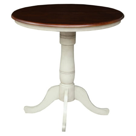 International Concepts Raymond 36 in. Round Pedestal Counter Height Table with Leaf